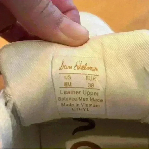 Sam Edelman Ethyl Sneakers, White Leather, Lace-up Tennis Shoes, Women's Size 8 - Picture 9 of 13